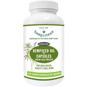 Hempiness Original Premium Hempseed Oil in Capsules - Vegan