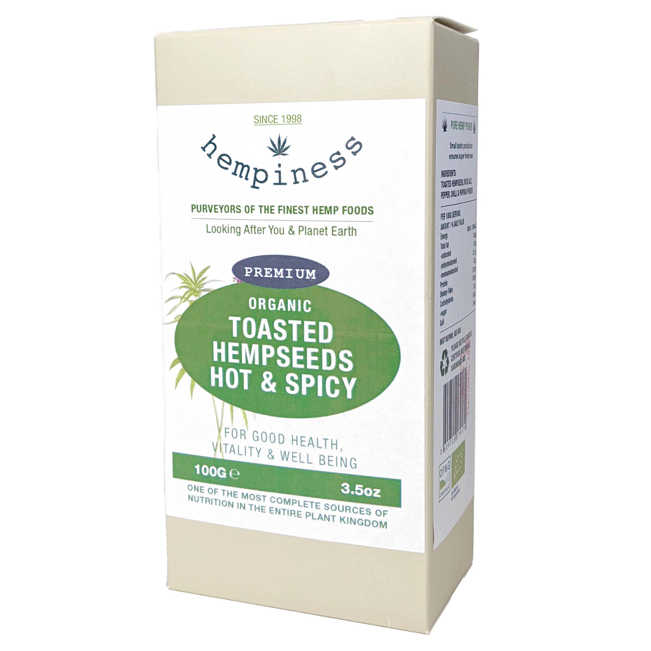 Hempiness Organic Toasted Hemp Seeds - Hot & Spicy