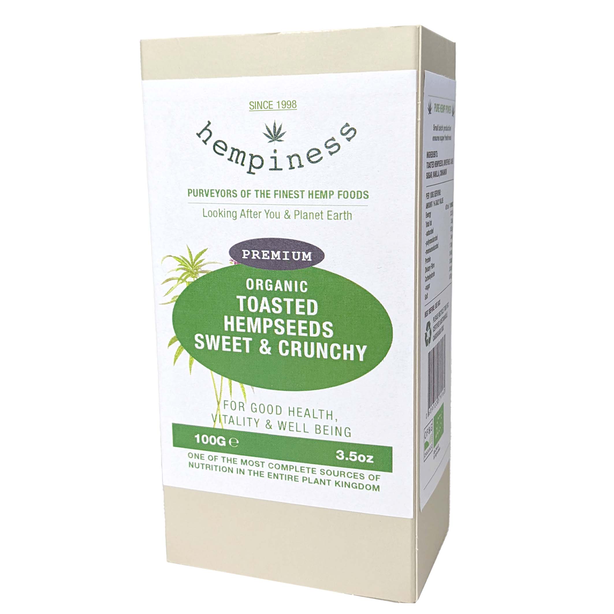 Hempiness Organic Toasted Hemp Seeds - Sweet and Crunchy