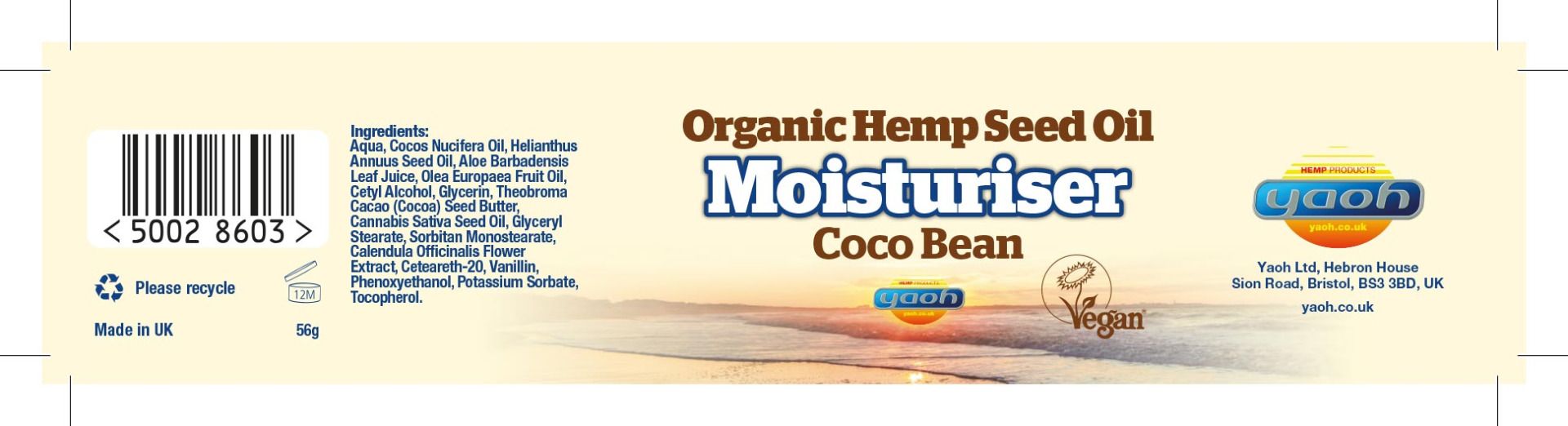 Hemp Seed Oil Moisturiser - Coco Bean
