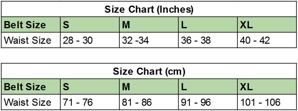 Belts Size Chart