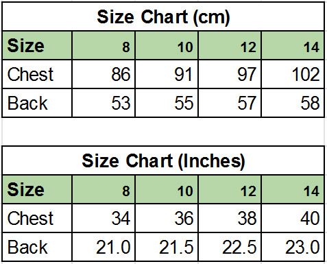 V-Neck Sustainable Top Size Chart