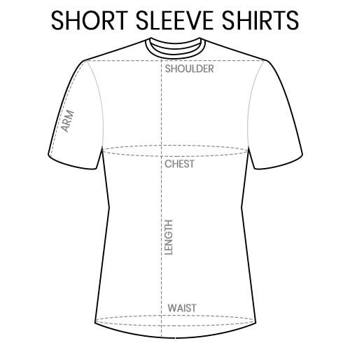 Short Sleeve T-Shirts Measurement Guide