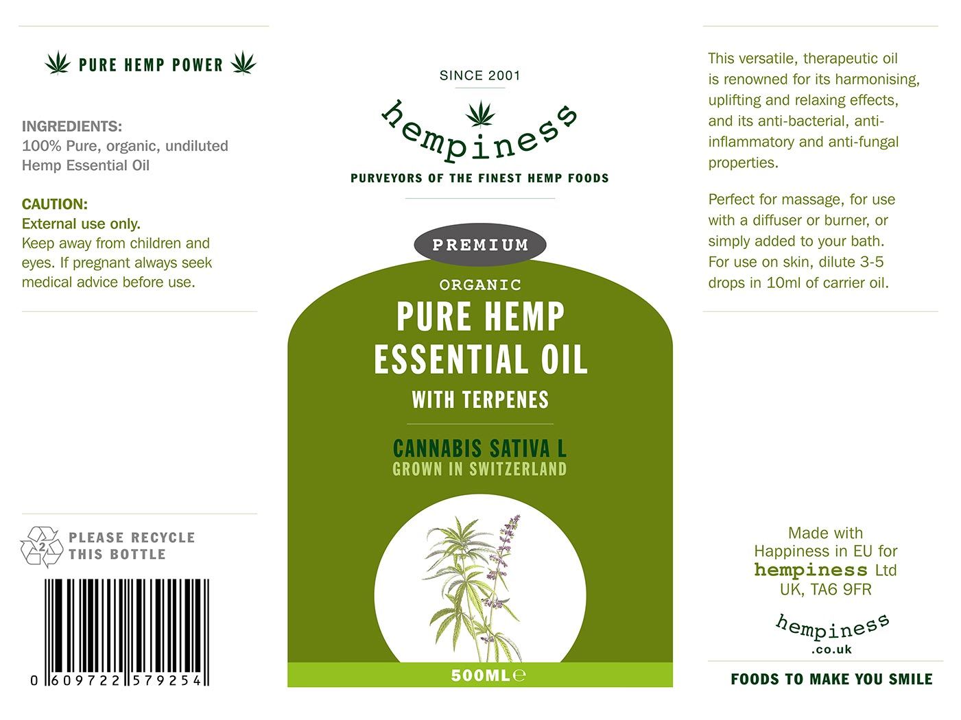 Hempiness Organic Hemp Essential Oil with Terpenes